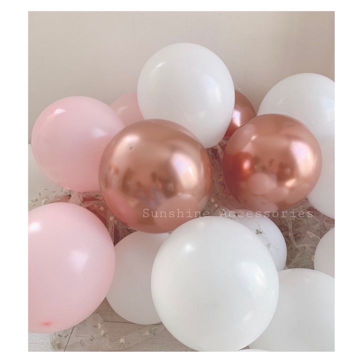 Set bóng hồng gold, hồng pastel, trắng