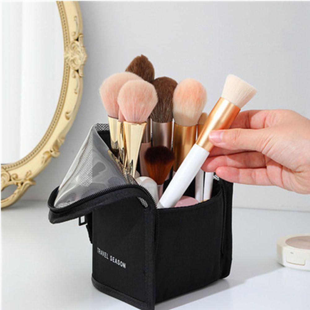 Túi Đựng Cọ Trang Điểm Chống Thấm Nước Có Khóa Kéo Đa Năng Tiện Dụng Giá Đỡ