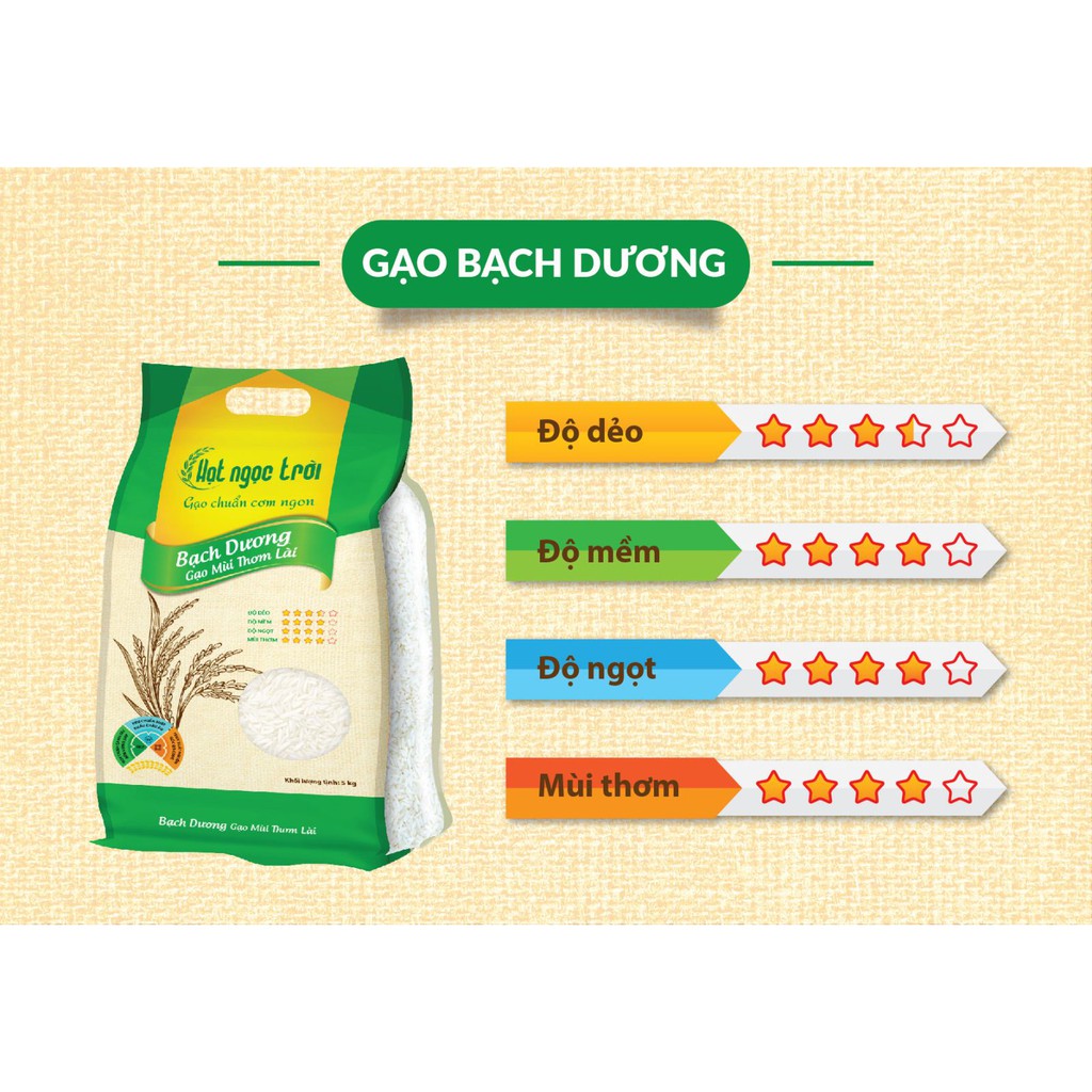 Gạo Bạch Dương Hạt Ngọc Trời Túi 5kg