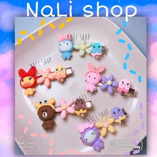 KẸP TÓC MÁI CHARM HÌNH THÚ HOA QUE KEM CUTE DỄ THƯƠNG, tách mỏ vịt