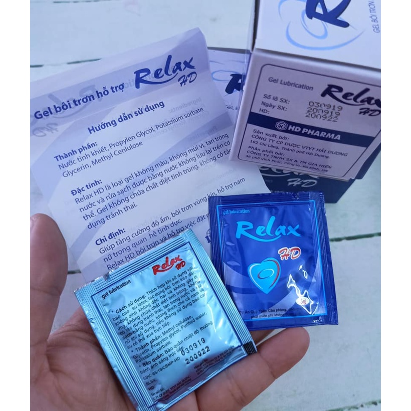 Gói gel bôi trơn Relax gốc nước tiệt trùng gói 5gram - Tiện lợi mang theo