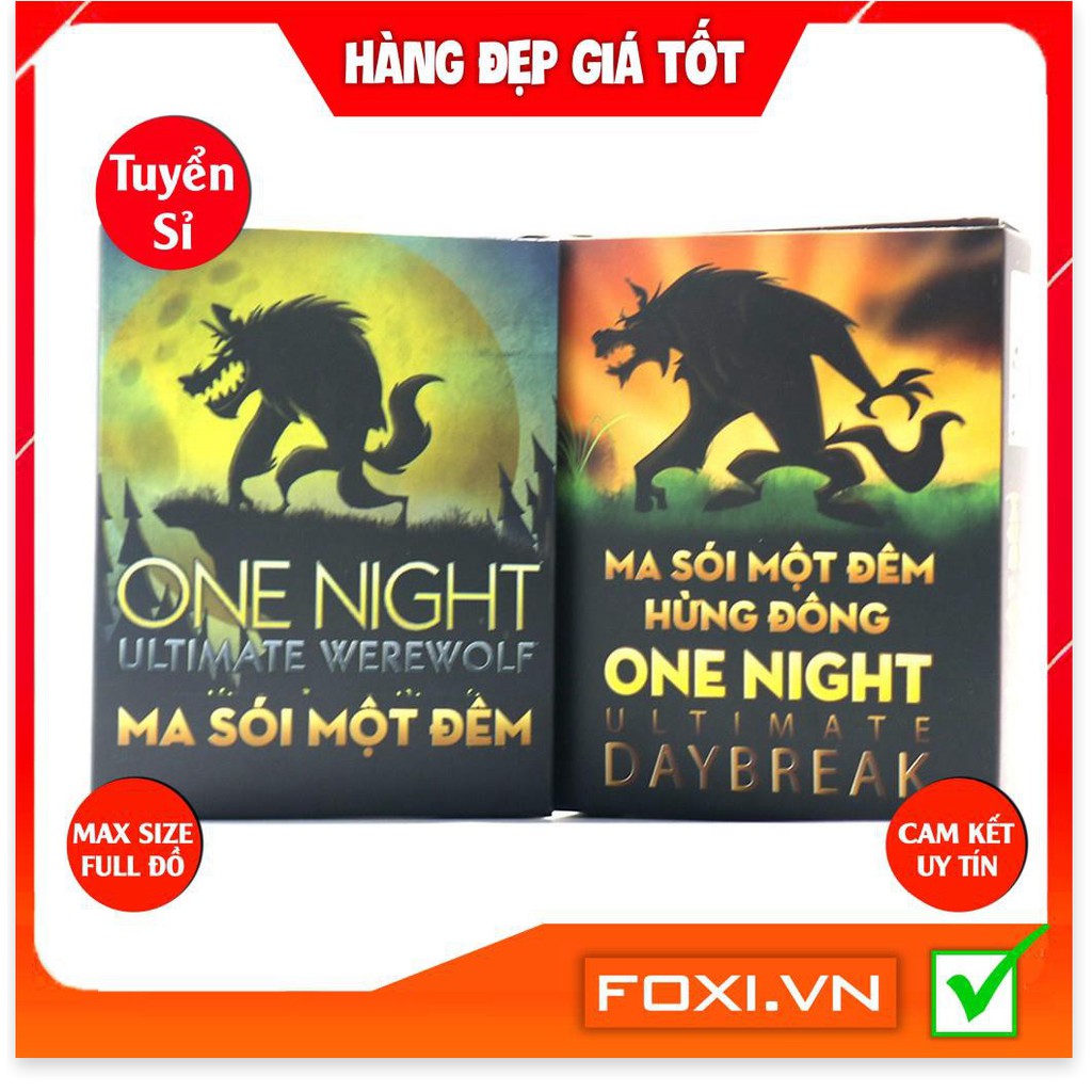 Combo Bài Ma Sói One Night+Day Break-Phiên bản Việt Hóa-Board Game Cao Cấp-Trò chơi trí tuệ