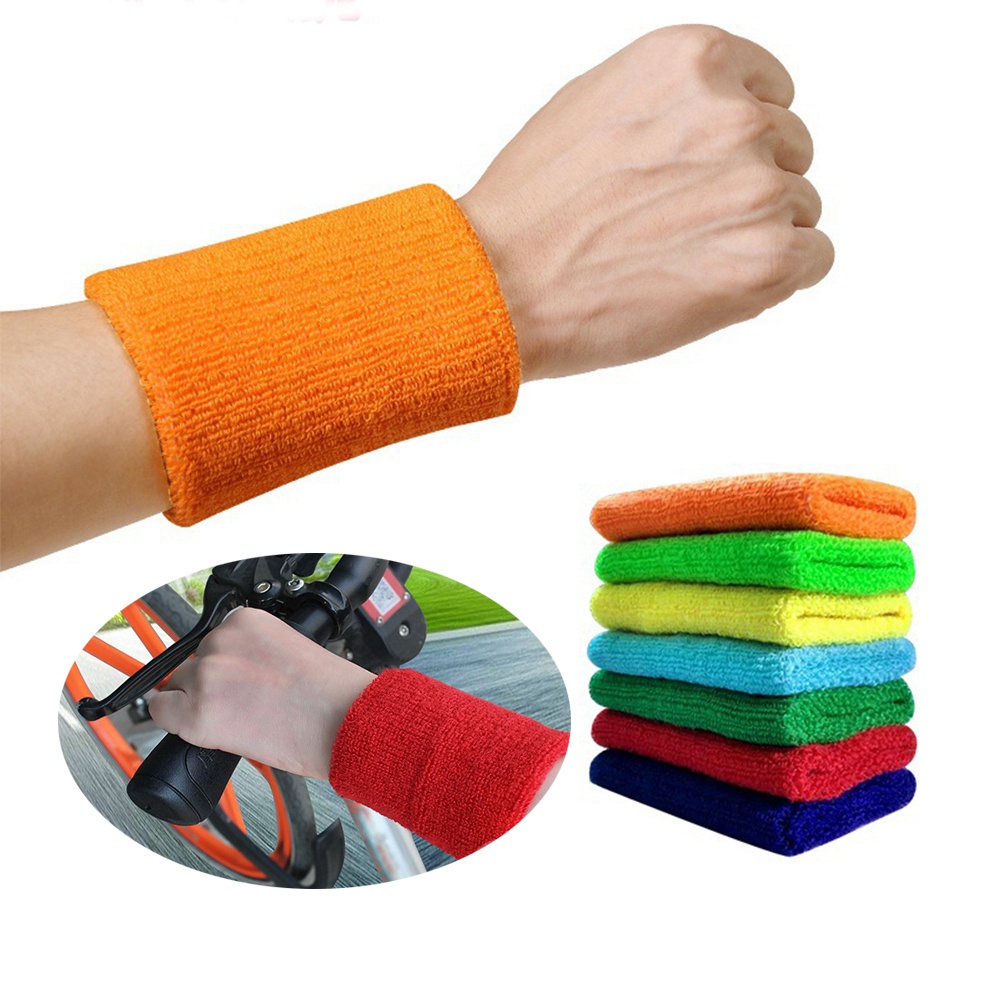 Daphne Set 1 / 2 Băng Đeo Cổ Tay Bằng Cotton Mềm Thoải Mái Chất Lượng Cao Nhiều Màu Sắc Dùng Khi Chơi Thể Thao