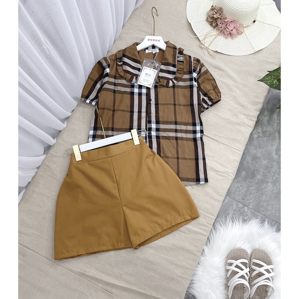 Sét Áo Sơ Mi Kẻ BBR Mix Quần Sooc Đùi | BigBuy360 - bigbuy360.vn
