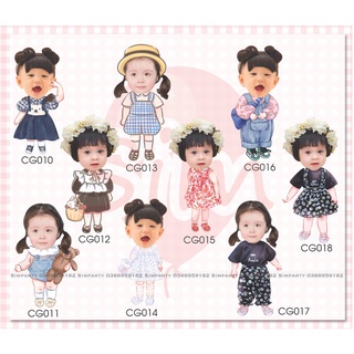Thiết kế hình Chibi cho bé gái trang trí tiệc sinh nhật theo yêu cầu
