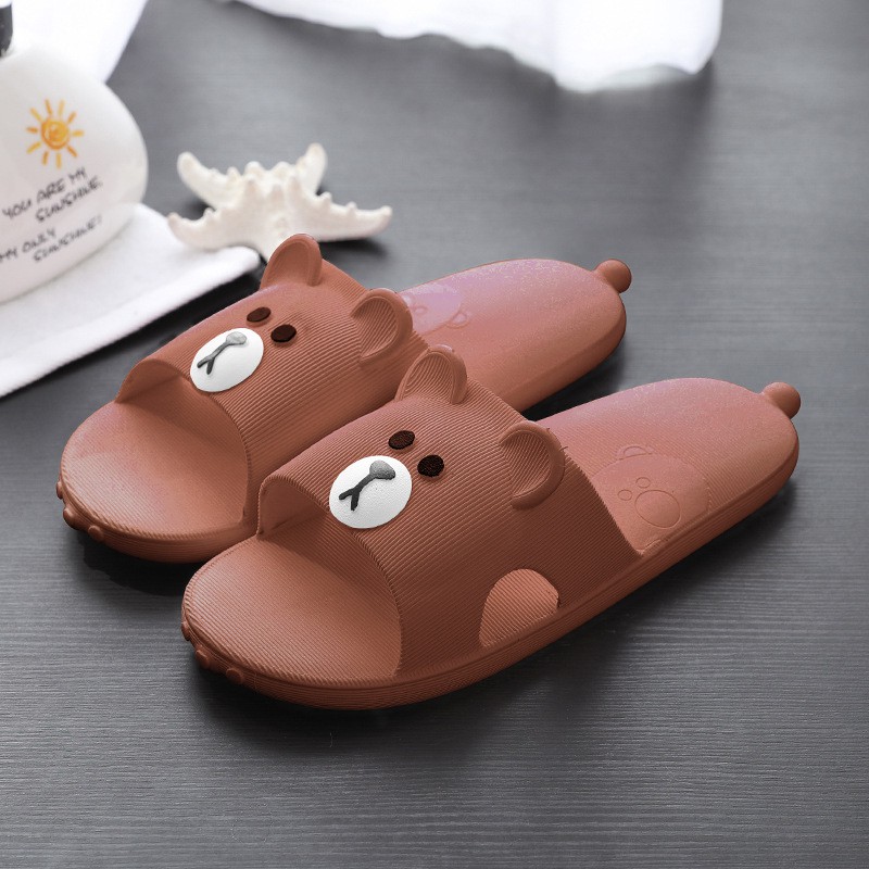 Dép quai ngang nữ hình gấu cute - đi trong nhà hay ngoài đường đều được
