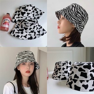 Mũ bucket nam nữ họa tiết trắng đen ngựa vằn - Nón Ulzzang vành tròn con bò sữa hottrend 2021
