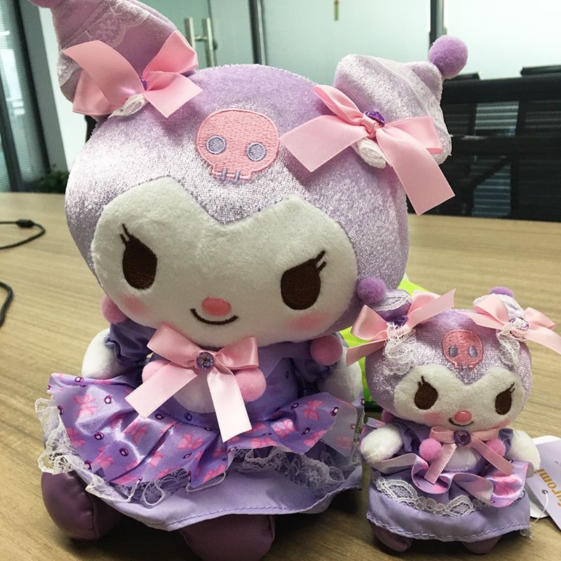 Kuromi Princess Dress Plush Toy Stuffed Doll Toy13/22cm Soft Cartoon Brooch Gift