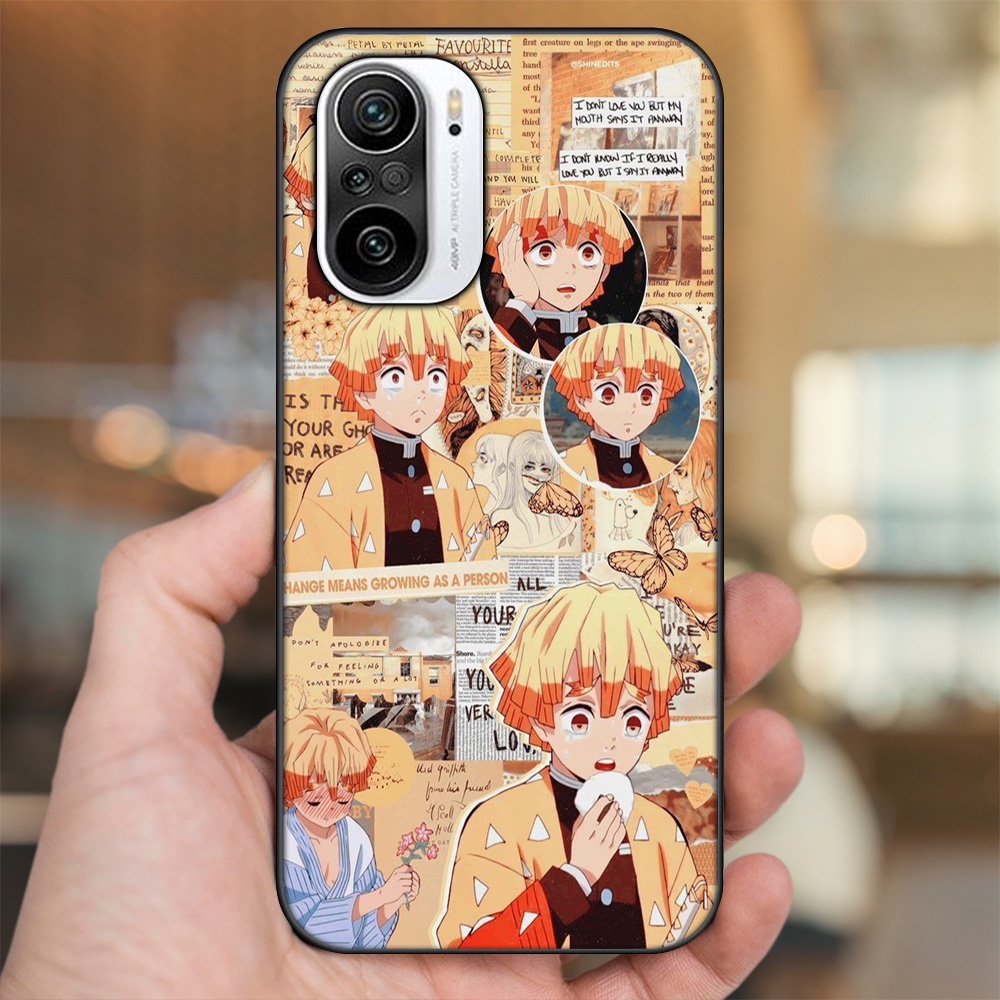 Ốp lưng Xiaomi K40 viền đen in hình Zenitsu Kimetsu no Yaiba