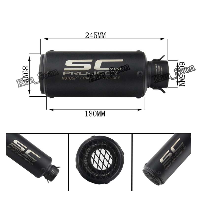 Ống Xả Nhiệt 51mm/60mm Bằng Sợi Carbon Cho Xe Mô Tô