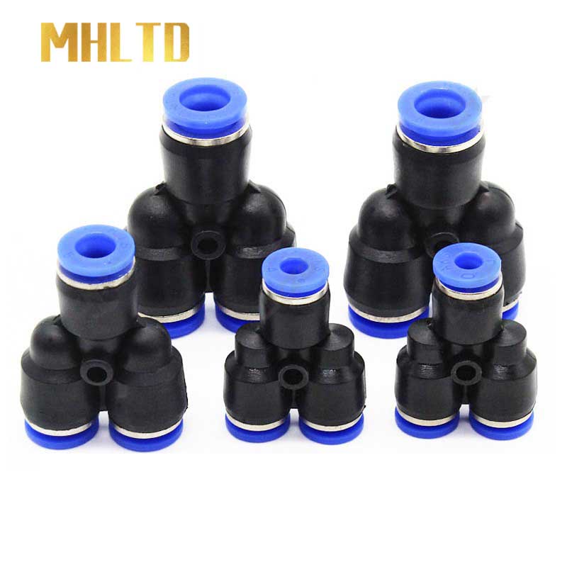 Đầu Nối Ống Khí Nén Hình Chữ Y 3 Chiều 4mm 6mm 8mm 10mm 12mm 14mm 16mm Bằng Nhựa