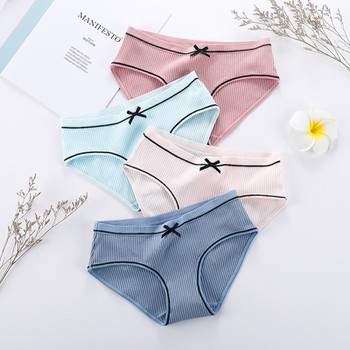 Quần lót nữ cotton tăm tre đính nơ siêu thấm hút mồ hôi 028