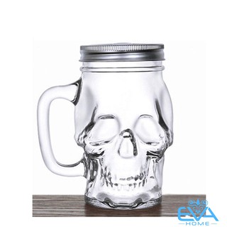 Ly Thuỷ Tinh Có Quai Hình Đầu Lâu 450 Ml