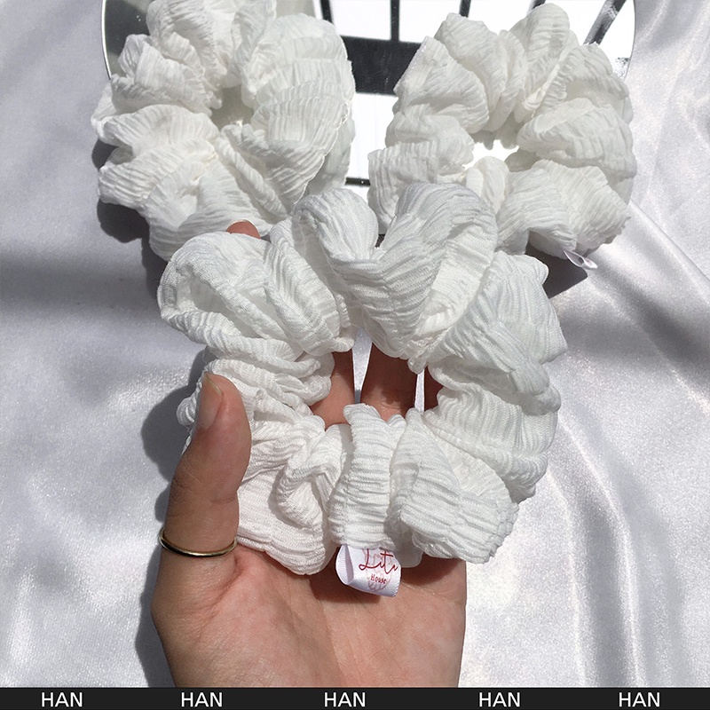 HAN - Dây chun buộc tóc Linen nhăn Scrunchies Handmade