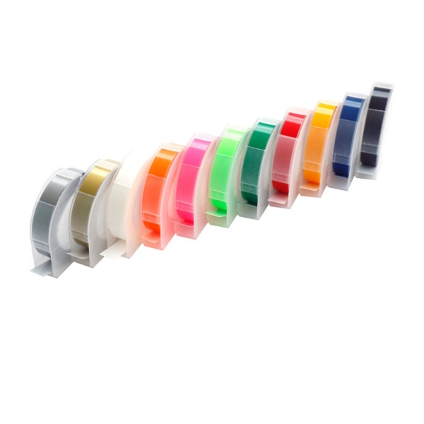 Băng Keo 9mm Dập Nổi 3D Cho Máy In DYMO1610 Motex1540