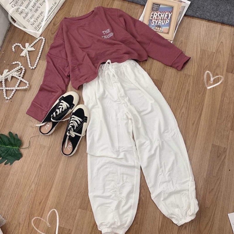 Sét áo croptop The crush +quần TC12