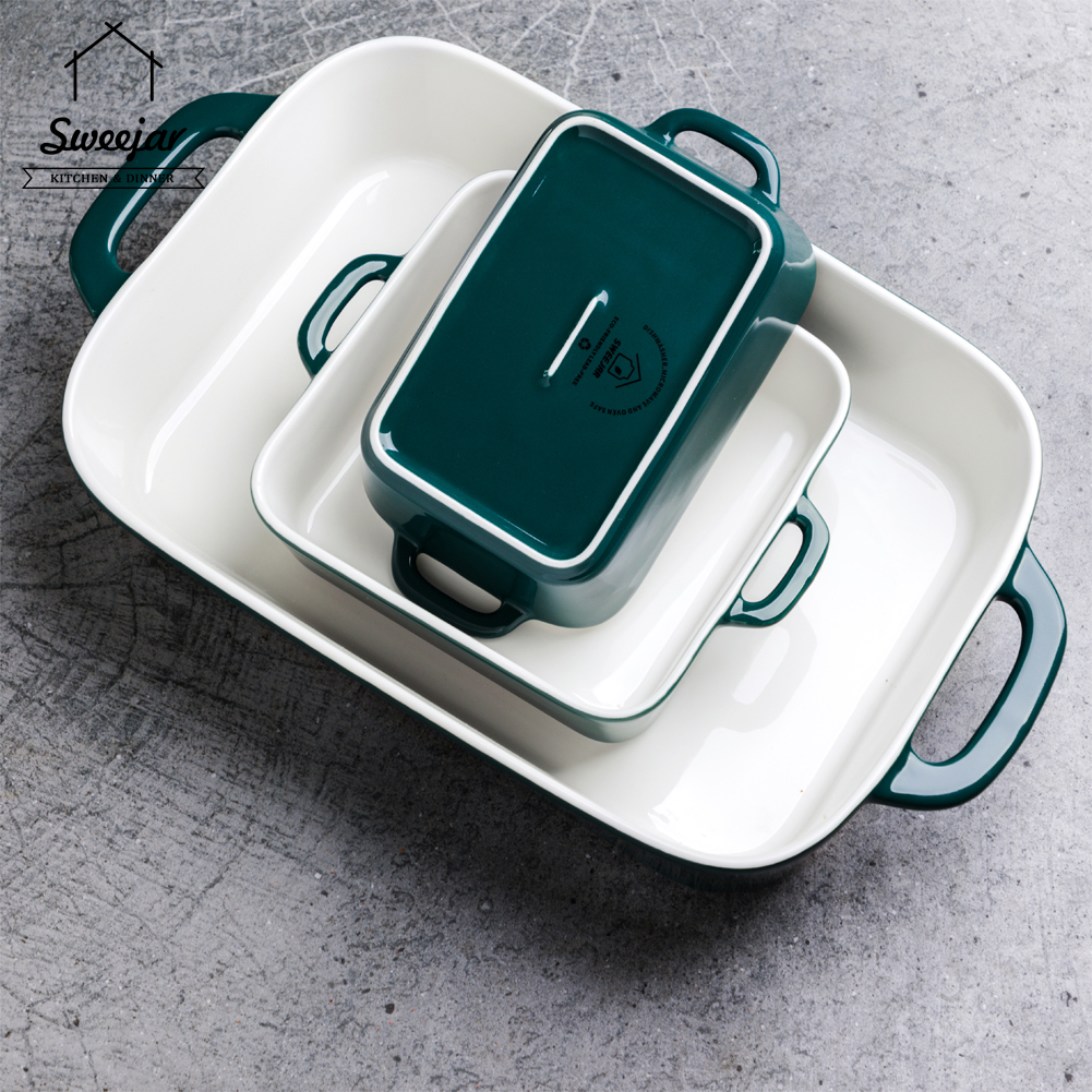 SWEEJAR 3 Khay nướng làm từ gốm chống dính an toàn cho lò vi sóng