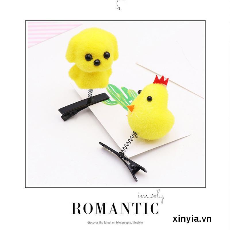Kẹp Tóc Hình Chú Vịt / Trái Tim Màu Vàng Nhỏ Nhắn Dễ Thương Cho Bé Gái