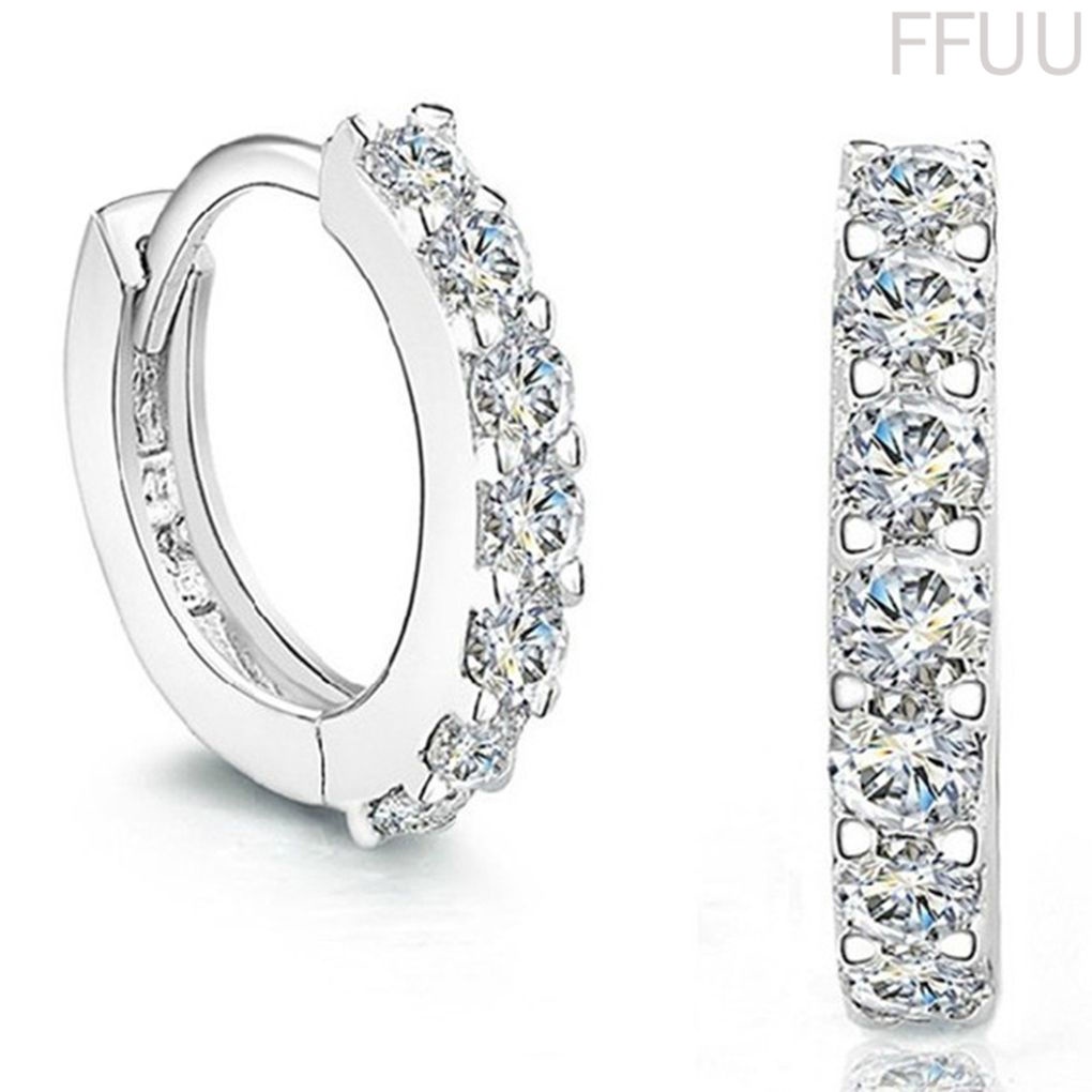 Bông tai đính đá zircon AAA màu trắng/vàng kim cho nữ mẫu 86