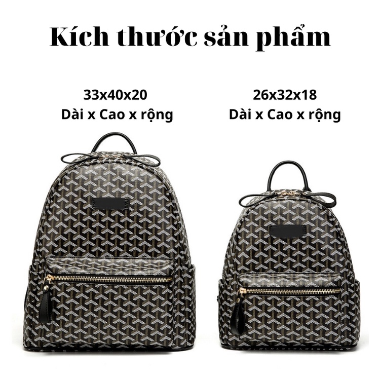 Balo Da Cao Cấp Goza  Chất Da PU cao cấp Form Y Hình, Lớp lót Polyester, Chống Thấm Nước