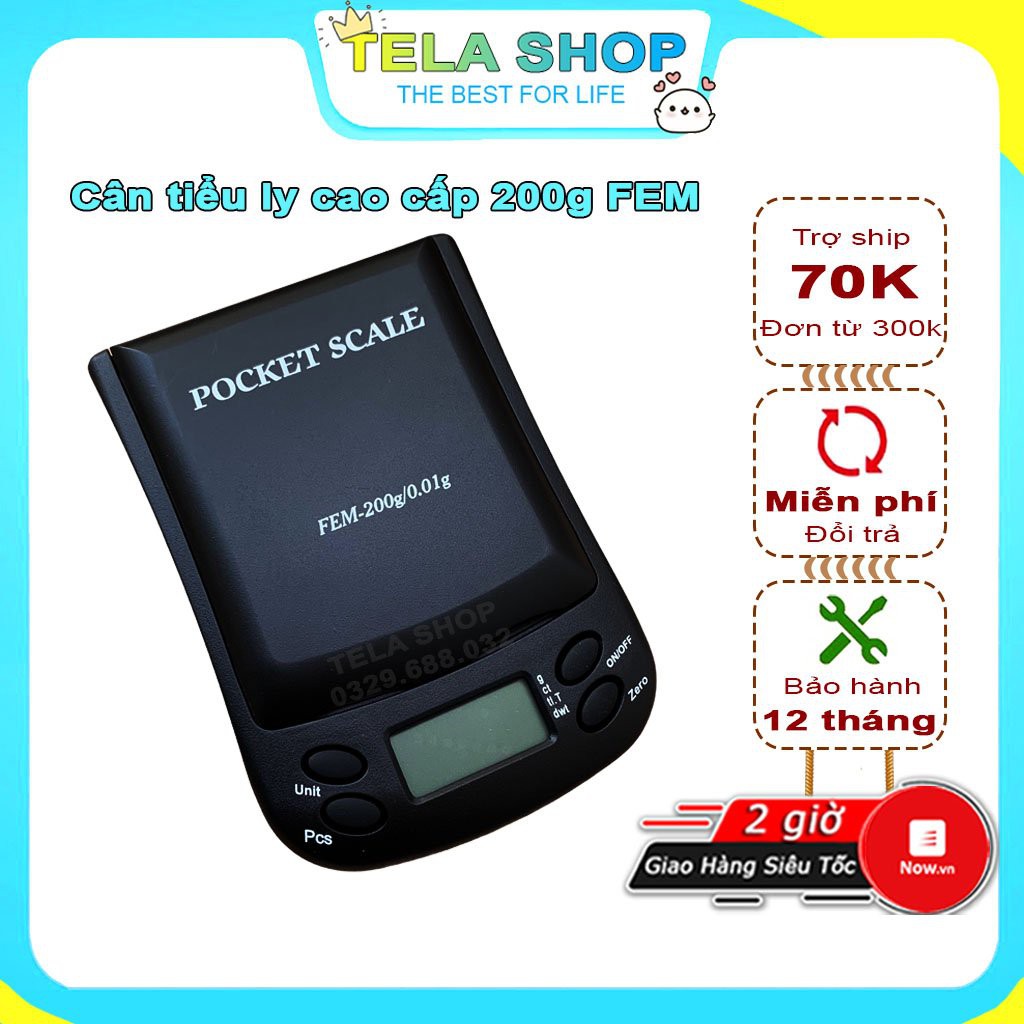 Cân Tiểu Ly 0.01g FEM có đơn vị Cân Vàng Chính Xác Cao ( Bảo Hành 1 Năm ) Tela Shop