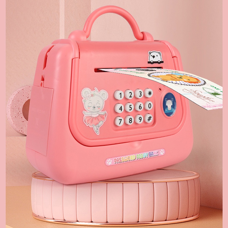 Két sắt mini hình túi xách mô phỏng nhận diện gương mặt ( có dây đeo)
