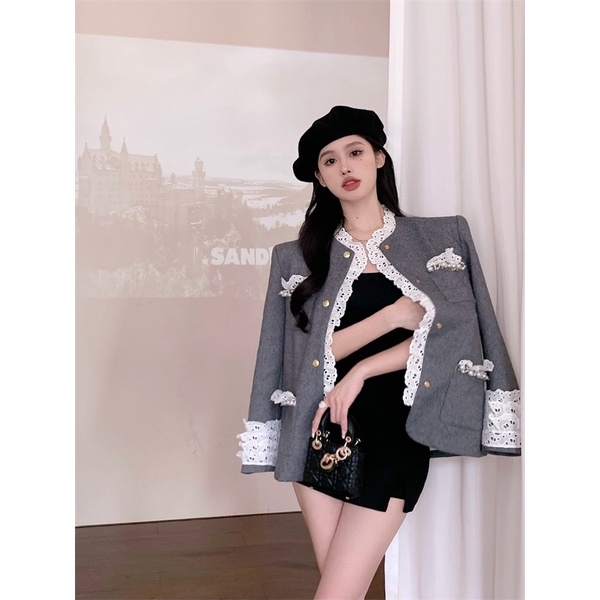 Áo khoác vest phối viền ren koreastyle