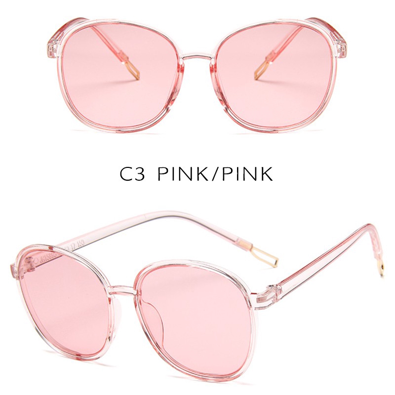 Kính mát tròn màu sắc ngọt ngào thiết kế theo phong cách Hàn Quốc thời trang dành cho nữ