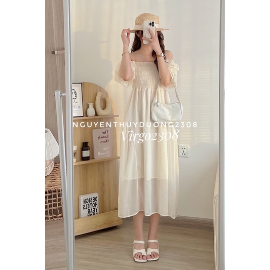 [NEW]VÁY TƠ TAY DÚM NHÚN NGỰC MẶC 2 KIỂU”Lamy dress”