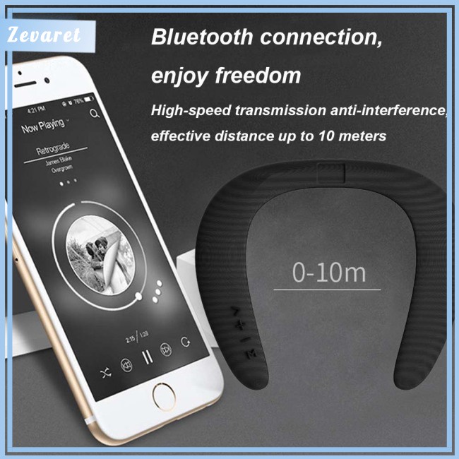 Loa Zevaret Bluetooth Không Dây 5D Pin 1200mAh Có Vòng Đeo Cổ