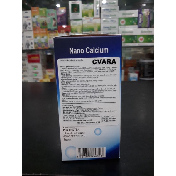 Canxi cvara hộp 60v Pháp