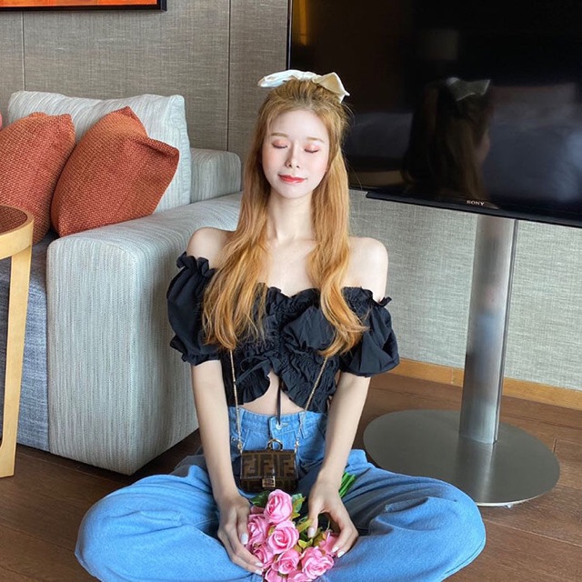 ÁO CROPTOP TRỄ VAI RÚM NGỰC (3 MÀU) | BigBuy360 - bigbuy360.vn