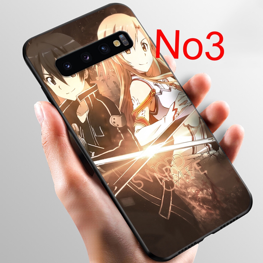 Ốp Lưng Silicone Họa Tiết Hoạt Hình Sword Art Online Cho Samsung Galaxy S10 S10e S9 S8 Plus Note 8 9 47no