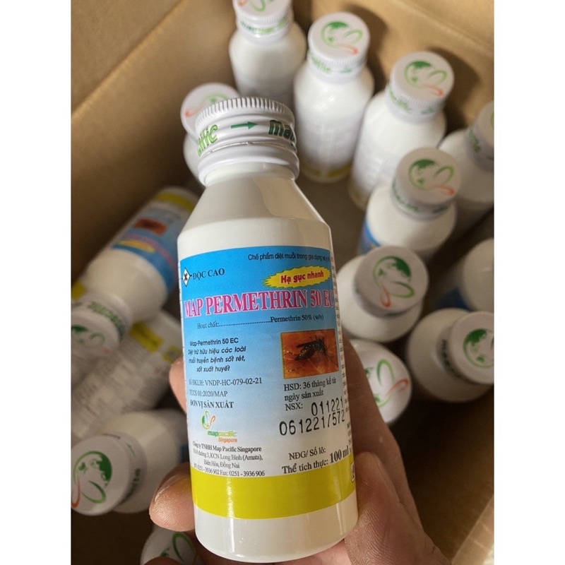 Thuốc diệt muỗi, côn trùng Map permethrin 50EC chai 100ml