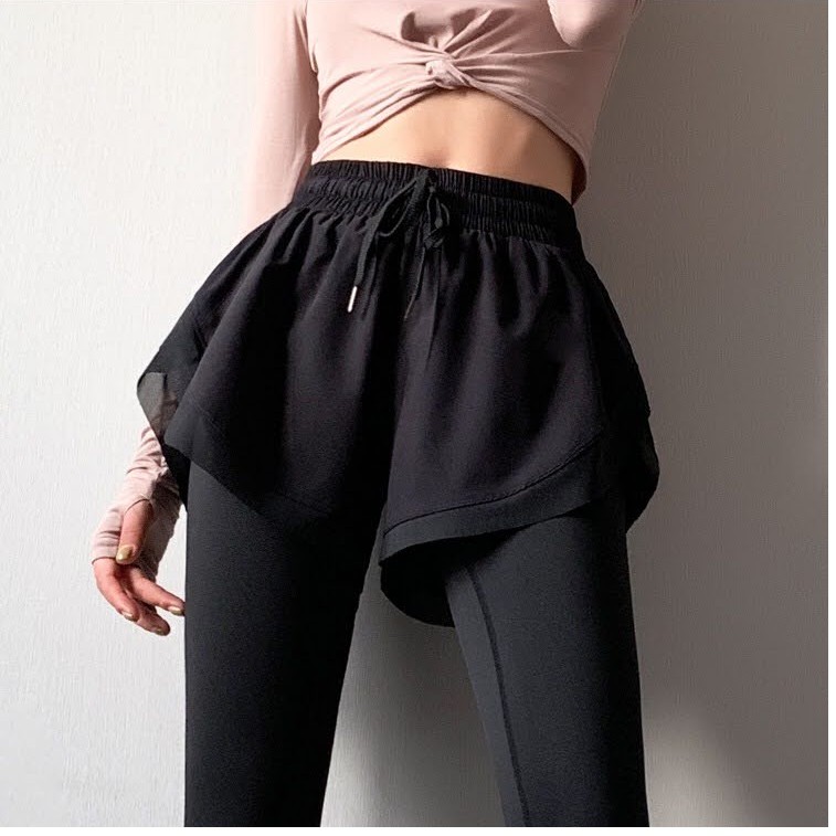 Quần Đùi Kèm Quần Legging Dài Co Giãn Đồ Tập Nữ Gym Yoga Zumba Aerobic Rẻ Đẹp GYMSTORE 708