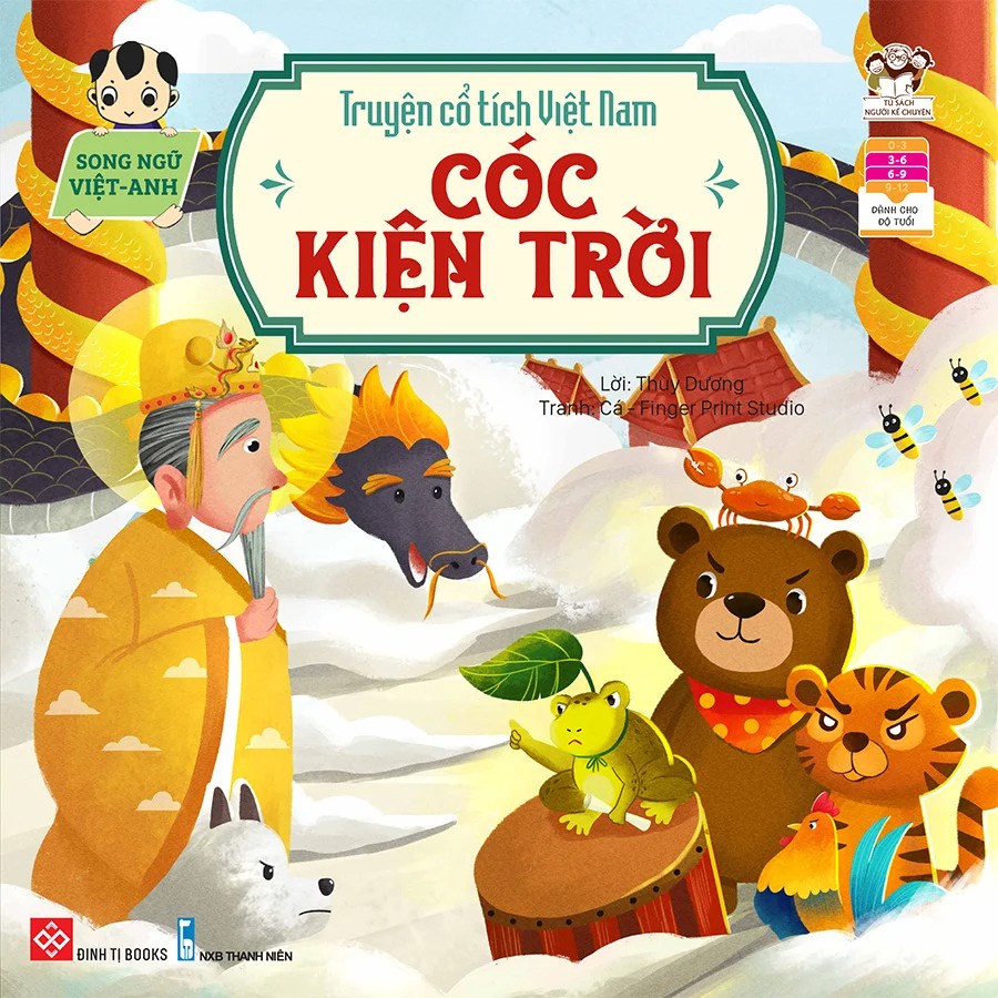 Sách - Truyện cổ tích Việt Nam - Song ngữ Việt - Anh - Cóc kiện trời - Sách tranh cho trẻ 3 - 9 tuổi