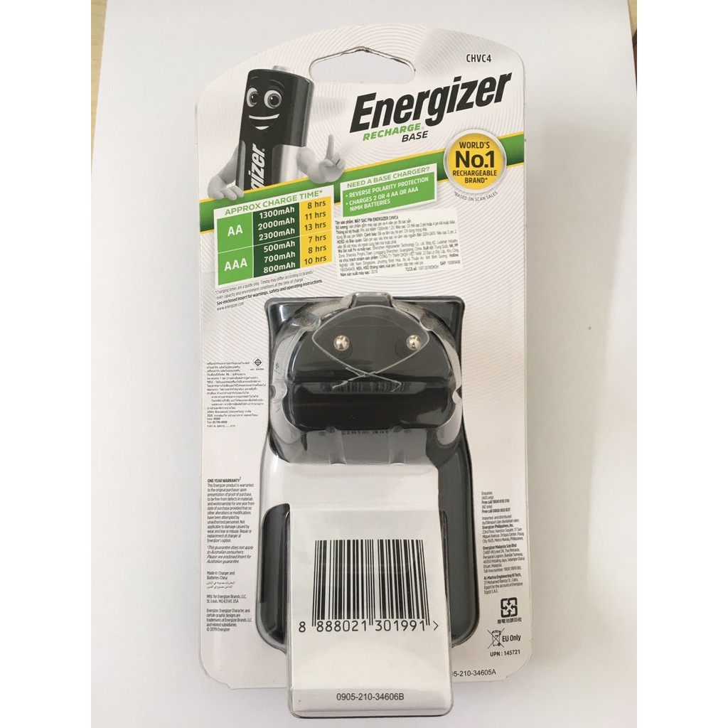 Bộ Sạc Energizer kèm 4 Pin AA 1300mAh