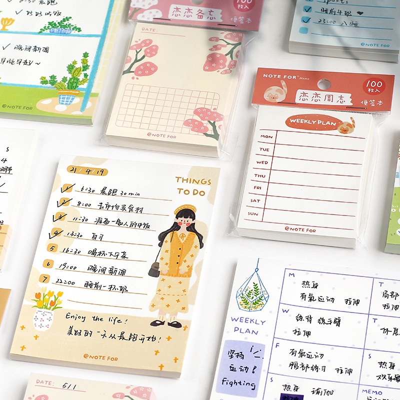 Giấy Ghi Chú Lên Kế Hoạch Hàng Ngày Hàn Quốc Dễ Thương