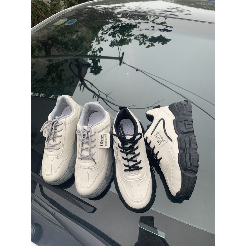 Giày thể thao sneakers pha đế màu độn 5cm phong cách Hàn Quốc cực hót
