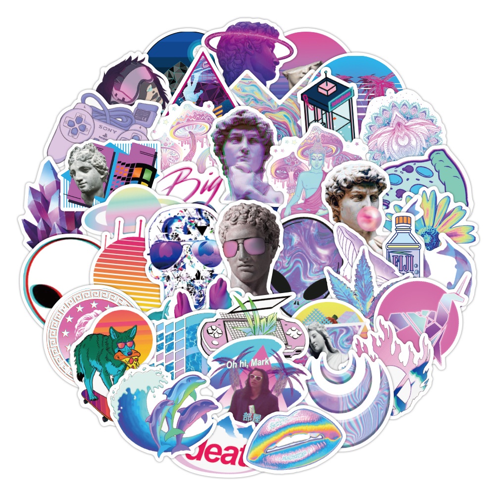 Set 50/25/10 Sticker Dán Trang Trí Vali Laptop Chống Thấm Nước Độc Đáo