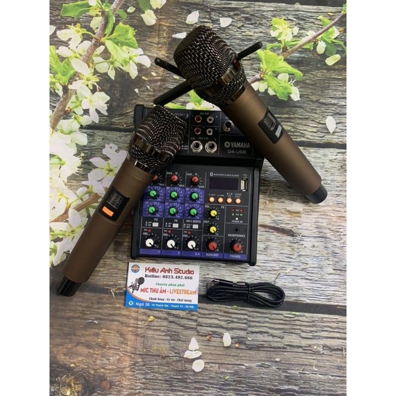 Mixer G4 Bluetooth kèm hai mic không dây âm thanh cực đỉnh