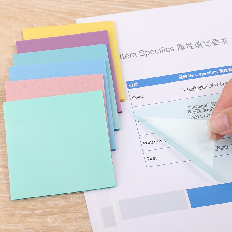 Bộ 50 Tờ Giấy Dán Ghi Chú Tự Dính Trong Suốt Chống Thấm Nước Tiện Dụng Cho Học Sinh/Văn Phòng