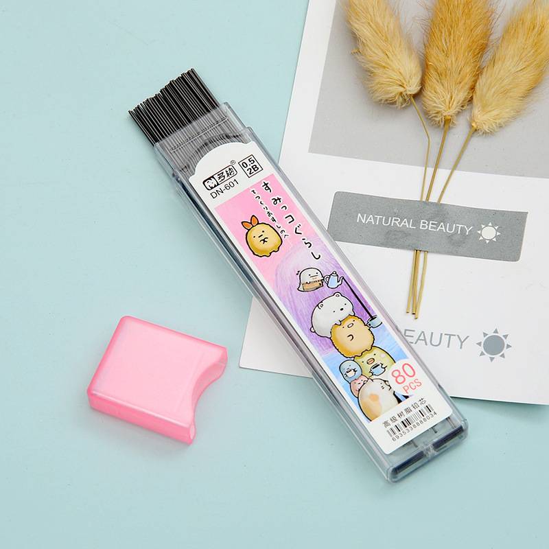 Ruột bút chì 2B - 0.5mm/0.7mm 80Pcs/Box San-X SUMIKKO GURASHI Graphite Lead 2B Mechanical Pencil Refill Cute animal Plastic Automatic replace Pencil Lead School office supplies Kids stationery gifts