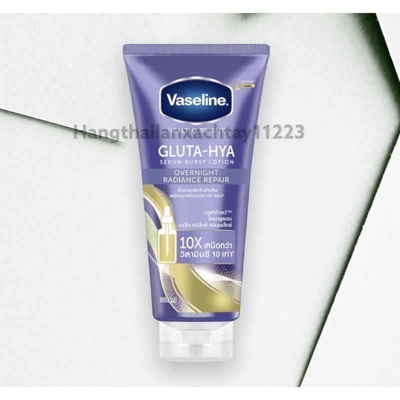 (XANH-ĐÊM) Sữa Dưỡng Thể Trắng Da Rạn Rỡ Vaseline Healthy Bright Gluta-Hya Serum Burst Overnight Radiance Repai