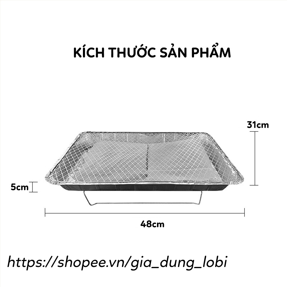 Bếp nướng than dùng 1 lần Vỉ nướng thịt BBQ du lich phượt dã ngoại picnic (đầy đủ phụ kiện đi kèm)