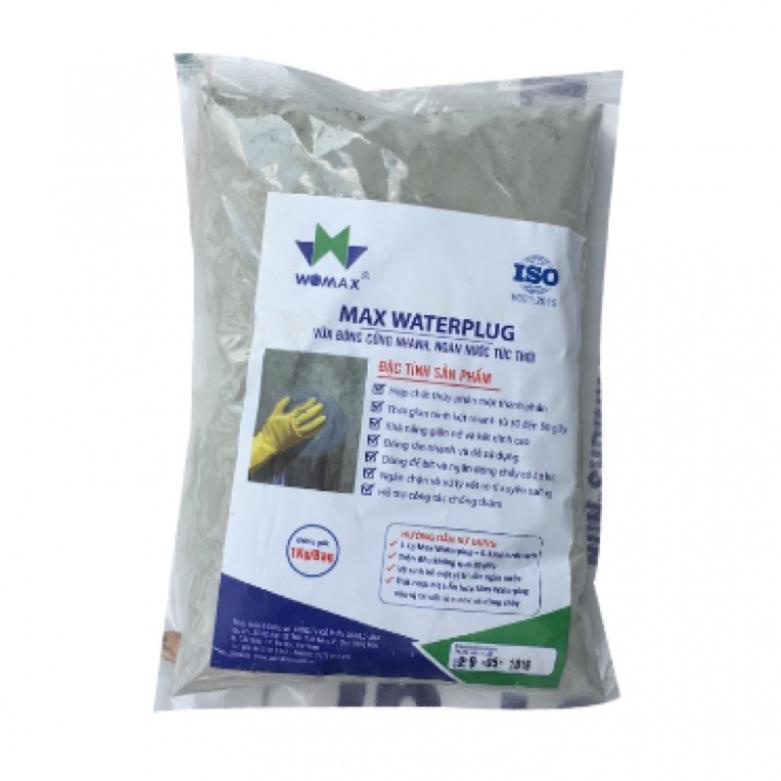 chống thấm ngăn nước tức thì MAX WATER PLUG 1kg Bột đông cứng nhanh, ngăn nước tức thời