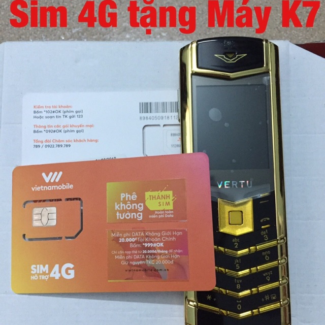 [Mã 159ELSALE hoàn 7% đơn 300K] Mua sim 4G vietnamobile tặng máy K7