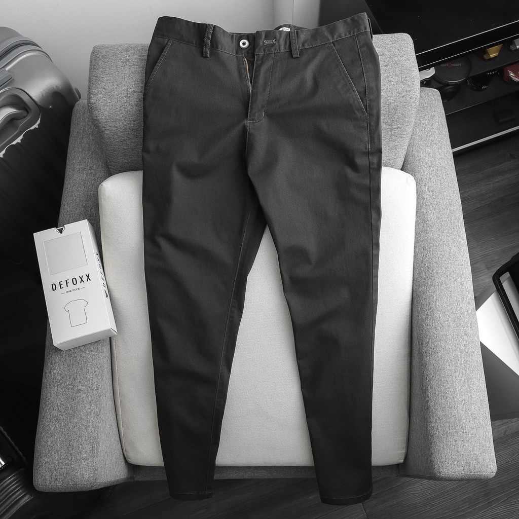 Quần kaki nam, quần dài kaki nam cao cấp DEFOXX màu xám 20908 foxxmen