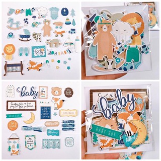 Die cut Sticker Baby Boy trang trí love box và scrapbook
