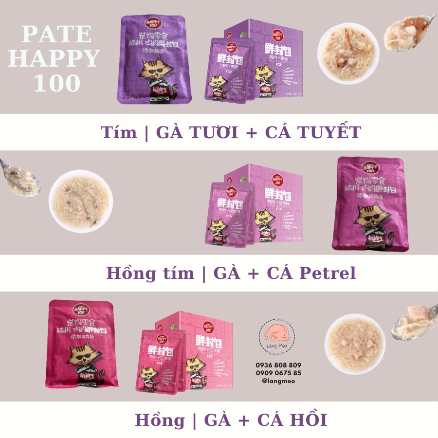 Pate Happy 100 - Thức ăn ướt cho mèo